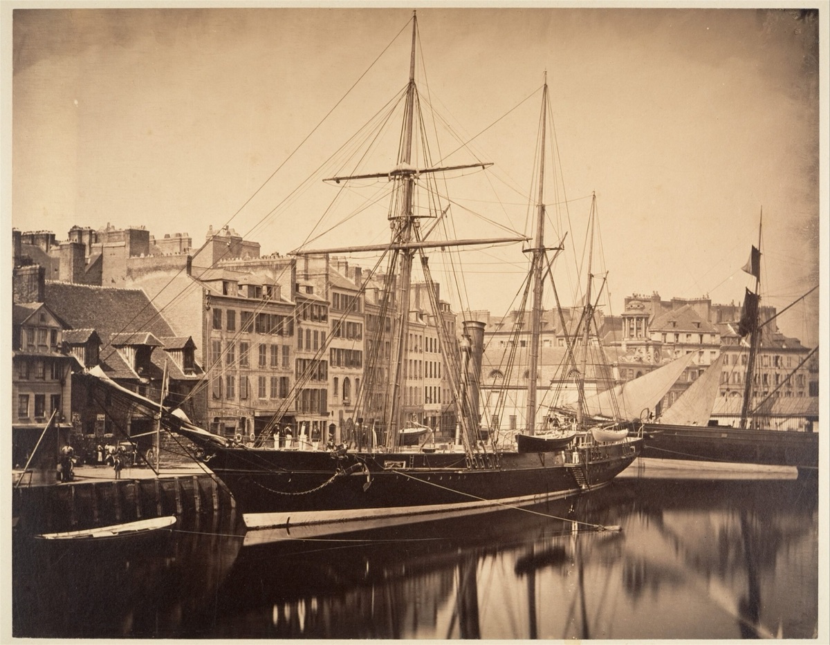 Gustave Le Gray photograph of the imperial yacht La Reine Hortense at Le Havre, 1856